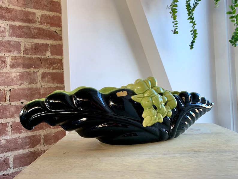 Stunning Royal Haeger Pottery Large Console with Fruit Clusters 1960's Black shops Chartreuse Original Tag MCM R 821 Made in USA