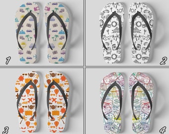 Flip Flops Coffee Man Woman Unisex Flip-Flops Adult Child Funny FlipFLops Custom Slippers for Beach Pool Summer Hawaii Sandals