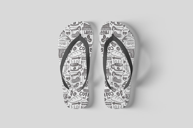 Flip Flops Coffee Man Woman Unisex Flip-Flops Adult Child Funny FlipFLops Custom Slippers for Beach Pool Summer Hawaii Sandals