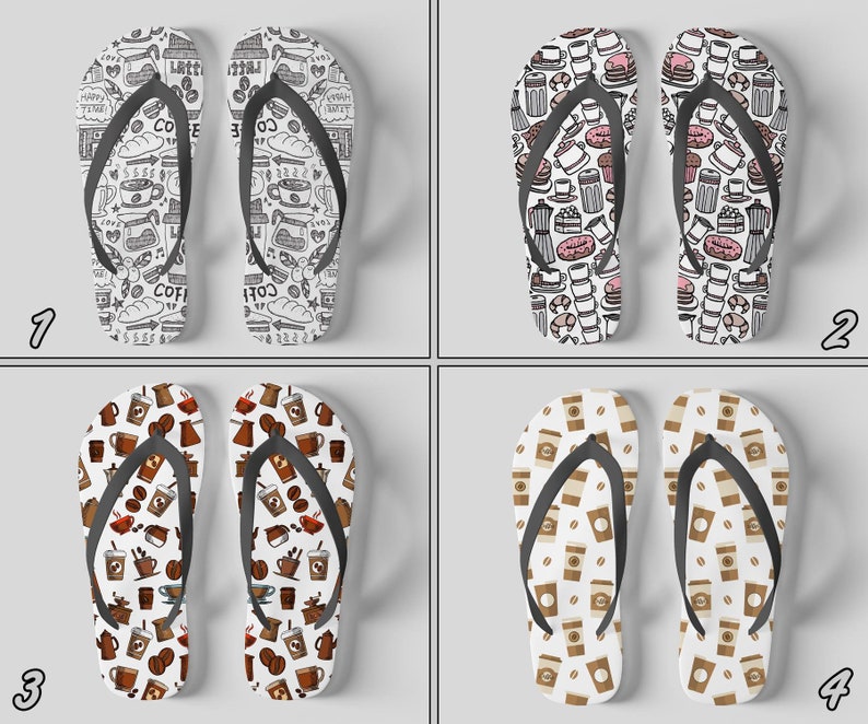 Flip Flops Coffee Man Woman Unisex Flip-Flops Adult Child Funny FlipFLops Custom Slippers for Beach Pool Summer Hawaii Sandals