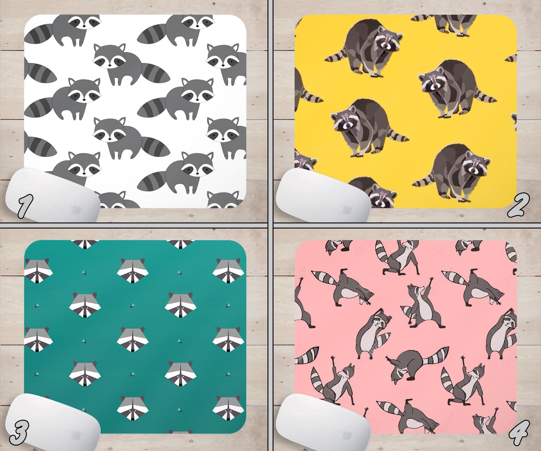 Raccoon Mouse Pad Mouse Pad Pad For Mouse Raccoon Mouse Mat Etsy