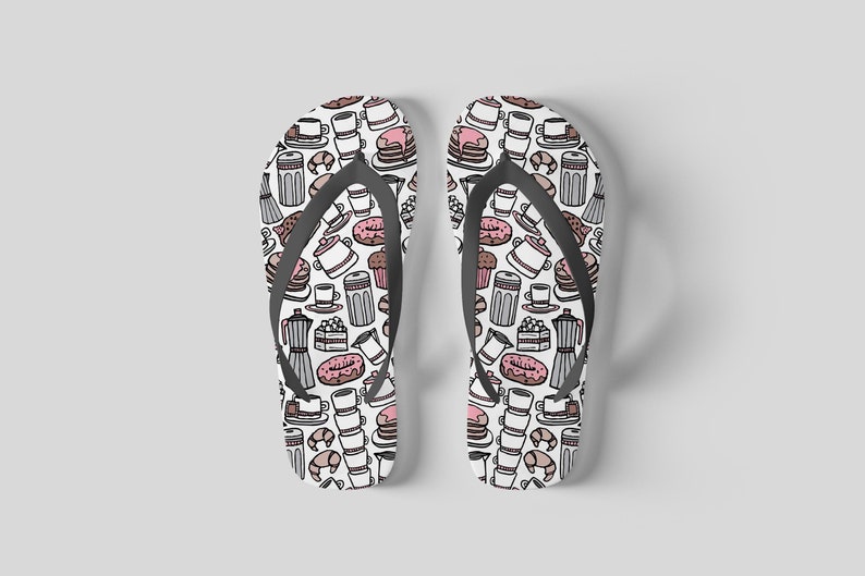 Flip Flops Coffee Man Woman Unisex Flip-Flops Adult Child Funny FlipFLops Custom Slippers for Beach Pool Summer Hawaii Sandals