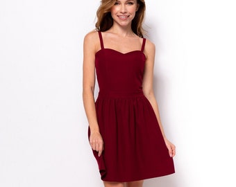 Burgundy dresses short Clearance