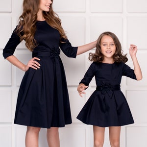 Mommy and Me Black Cotton Dresses, Mother and Daughter Dresses ...