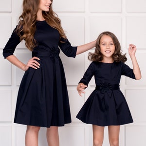 Mommy and me black cotton dresses, Mother and Daughter dresses, photoshoot dress for mother and daughter, dresses for girls