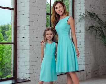 Mama und ich mint Kleider, Mutter und Tochter Kleider, Fotoshooting Kleid für Mutter und Tochter, Kleid für Mädchen, Sommerkleid