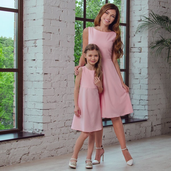 Mommy and me blush pink dresses, Mother and Daughter dresses, photoshoot dress for mother and daughter, dress for girls, summer dress
