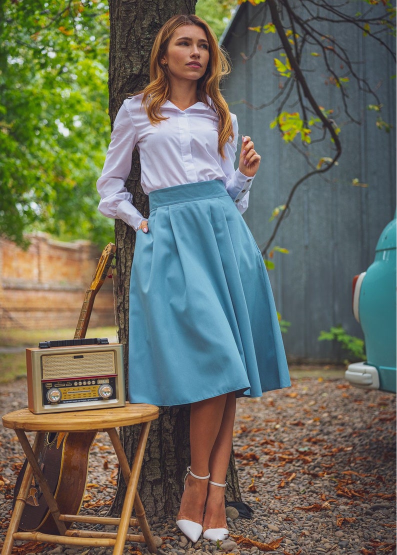 Cotton Blue Skirt