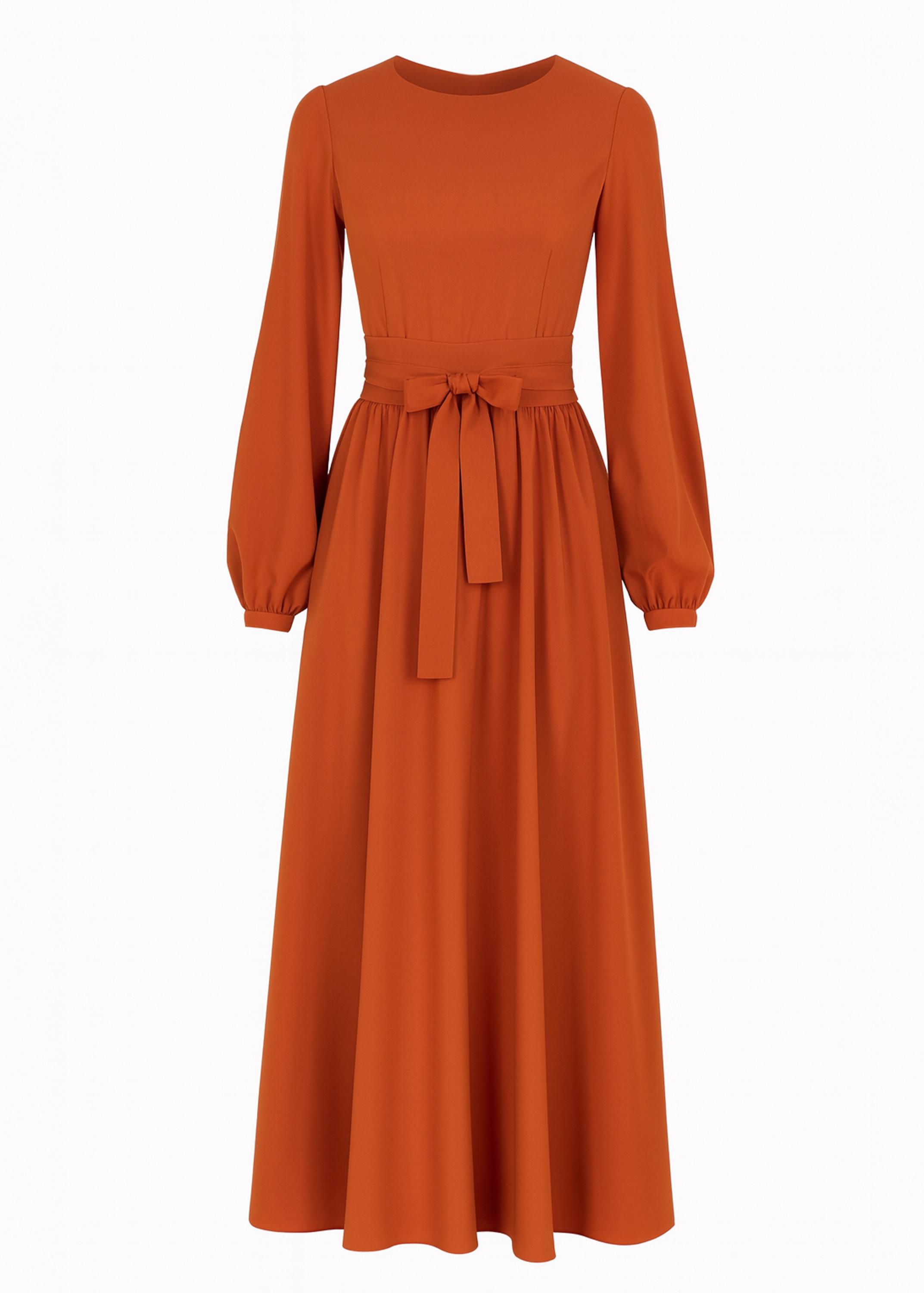 knee length dresses for ladies Hand-Dyed Maxi Dress with Statement Sleeves | 100% Viscose main image 0