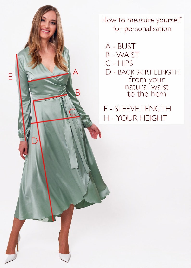 Forest Green Silk Dress Silk Dress Wrap Dress Bridesmaid Etsy