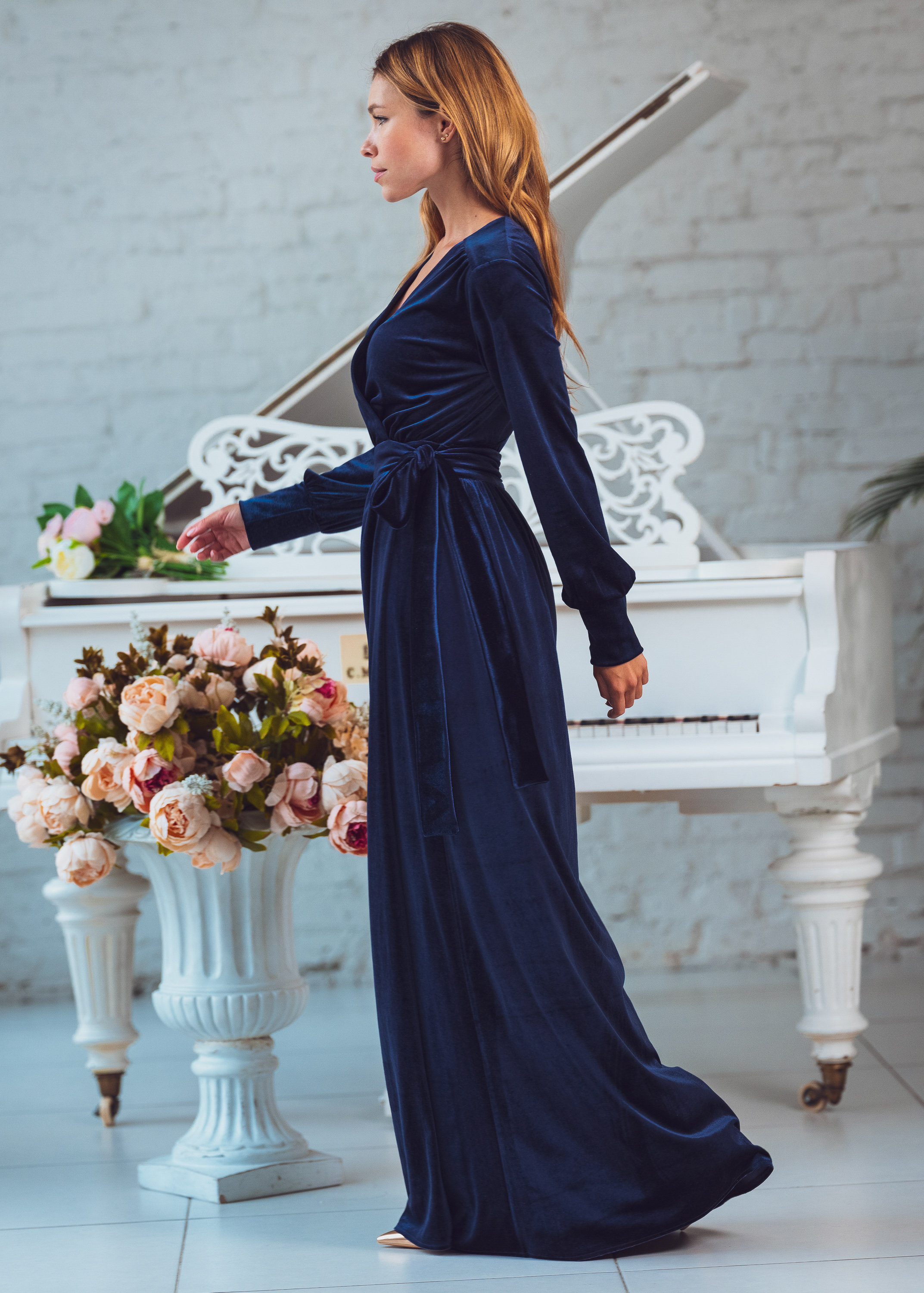 blue velvet dressing gown YOURS Plus Size Navy Blue Super Luxe Maxi Dressing Gown