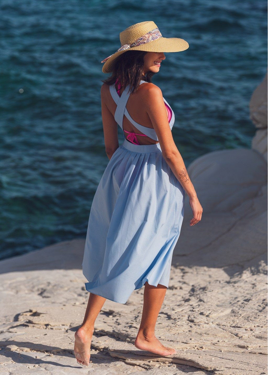 AMERI　LINDA TURKEY ORGANIC DRESS TARIK EDIZ 98333 Dress – FOSTANI