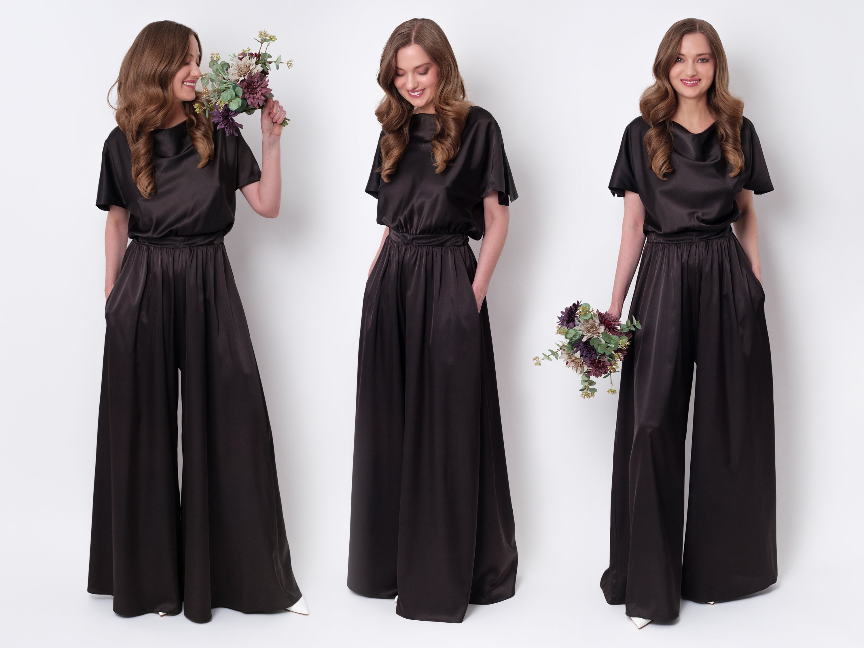 Black bridesmaid jumpsuit on sale