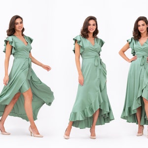 slim fit dress slacks Sweetheart Neckline Maxi Dress in Sage Green - 10