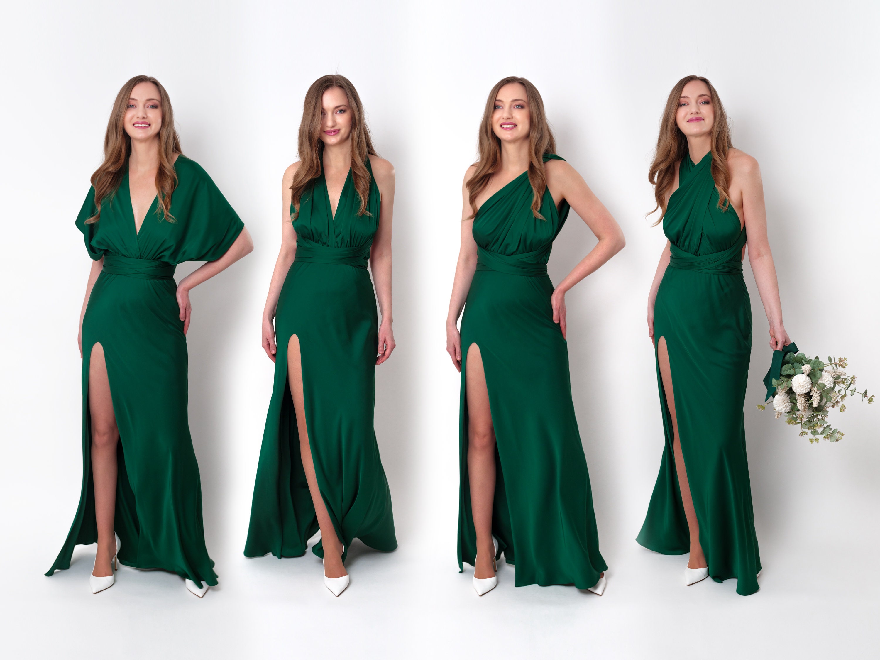 white christmas dresses Infinity Dark Green Velvet Bridesmaid Dress Long Winter Formal Dress –  MyChicDress