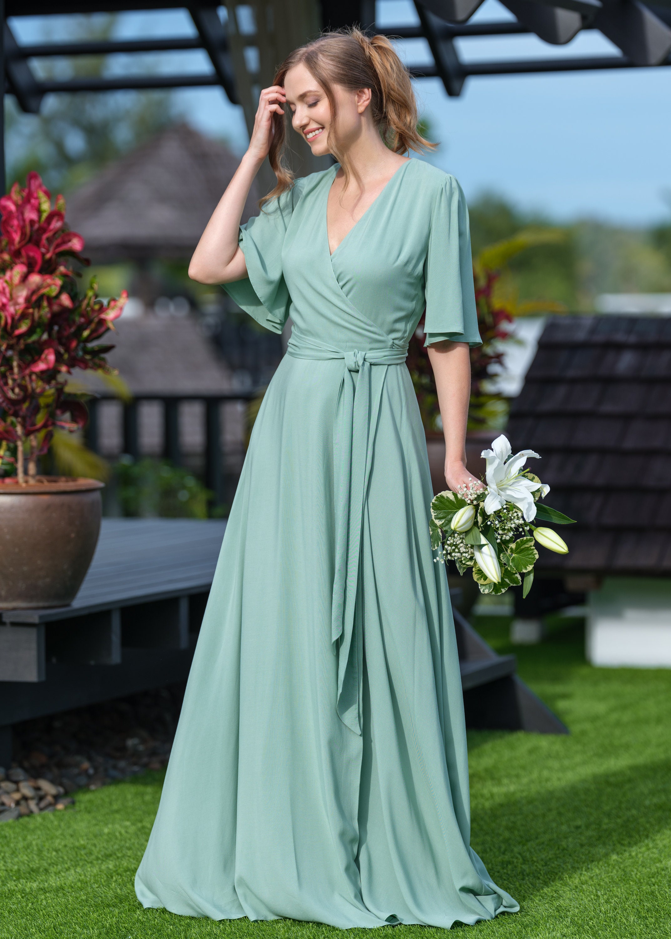 sage wedding guest dress Sydney Bodycon Maxi Dress Sage | Wedding Guest Dress | Bodycon main image 0