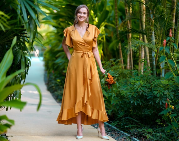 green emerald velvet dress Yellow Linen Shift Dress