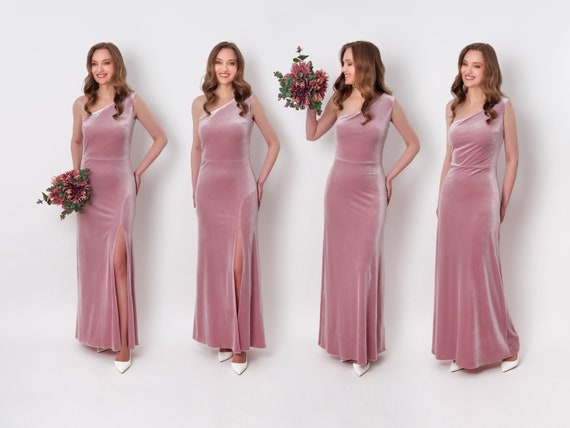 Mauve top velvet dress