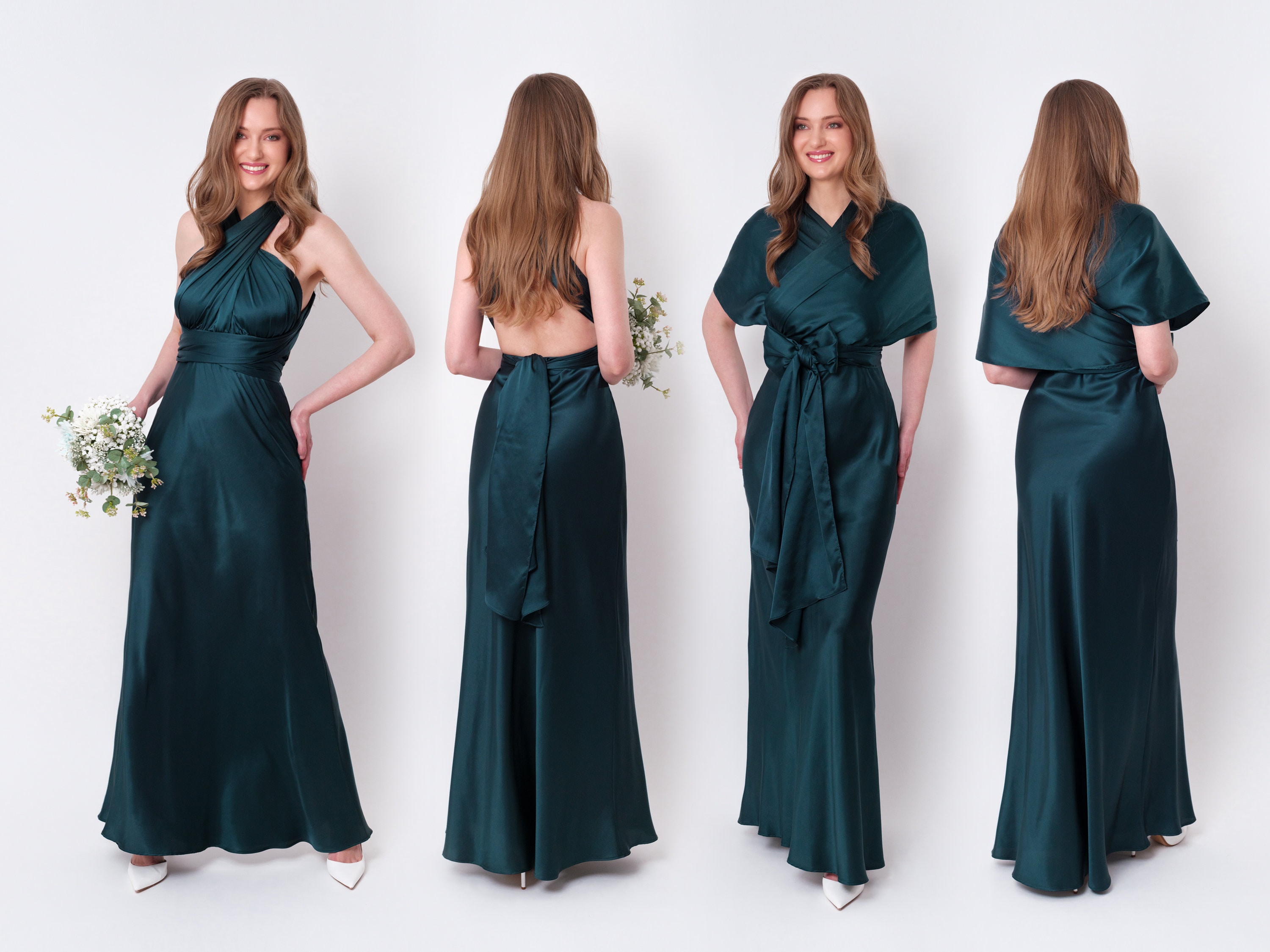 Dark teal green bridesmaid dresses hot sale