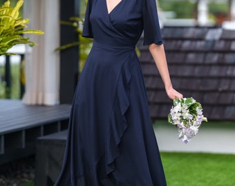 etsy bridesmaid dresses chiffon Sequin Rose Gold Bridesmaid Dress: Chiffon A-line Wedding Guest Gown