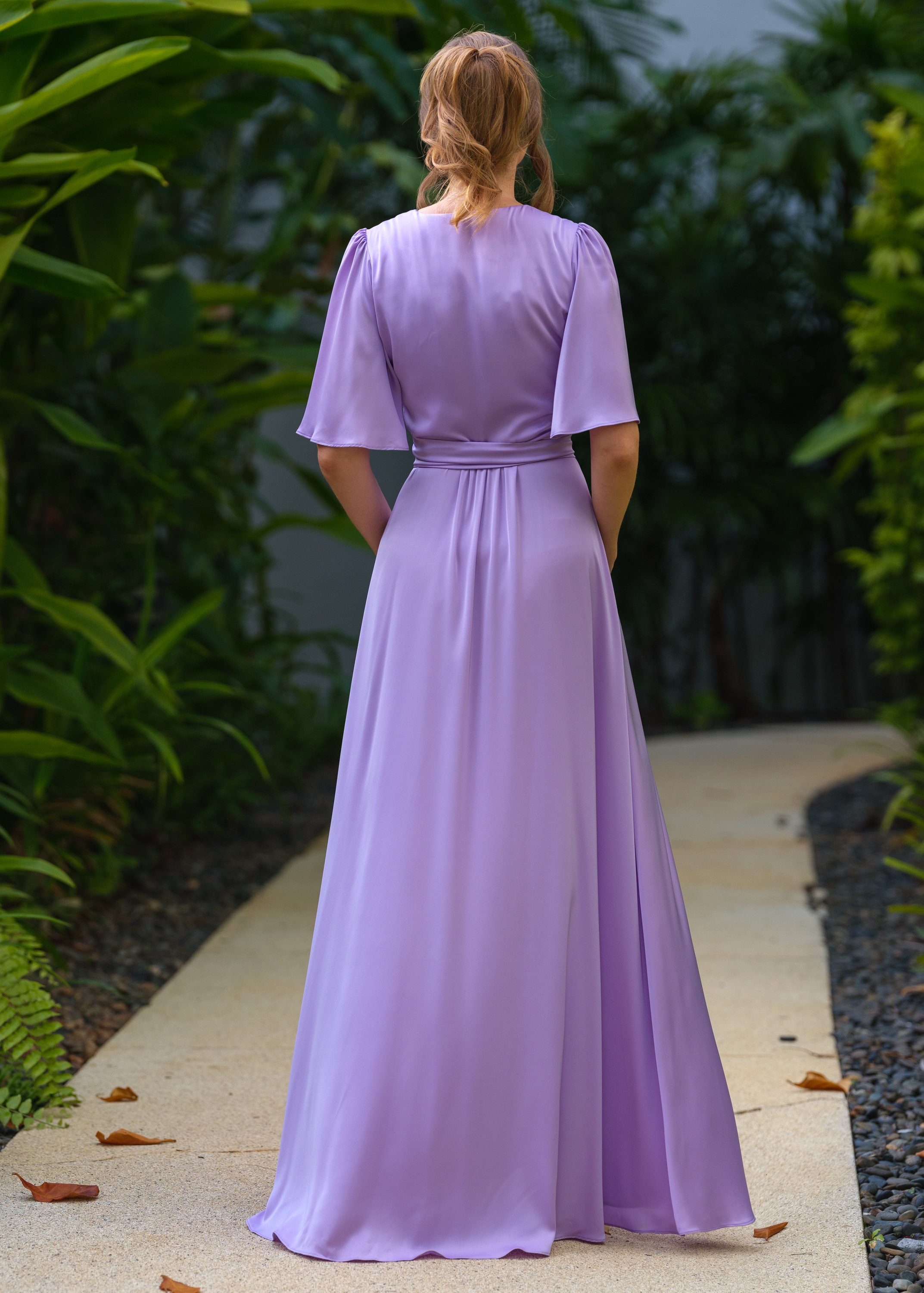 purple fitted bridesmaid dresses Lilac Bridesmaid Dress,Fitted Bridesmaid Dress with Train,Embroidered Bridesmaid Dress,BD00119, US24W / Burgundy main image 1