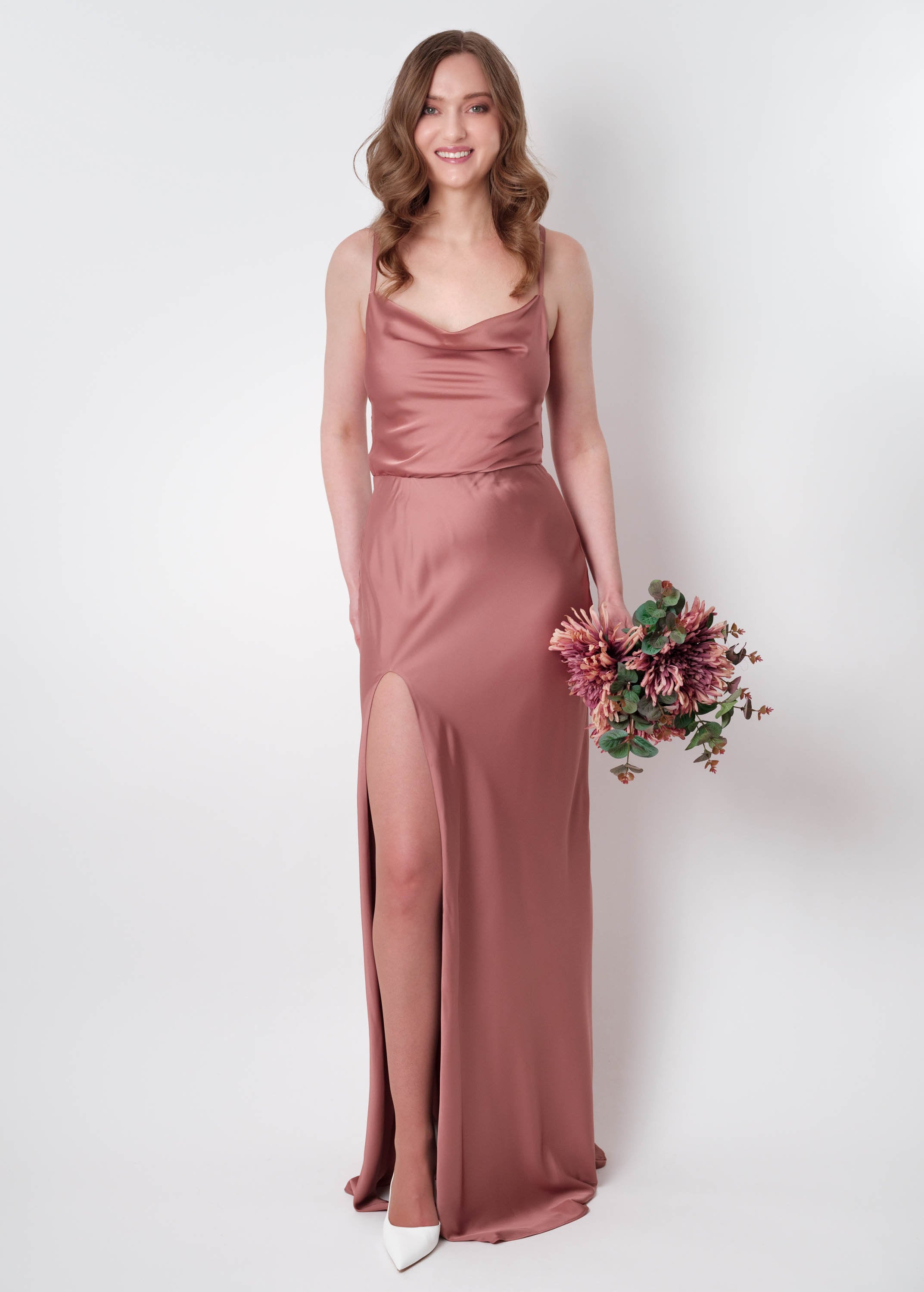 champagne pink silk dress Mother of the Bride Dress Style #25996