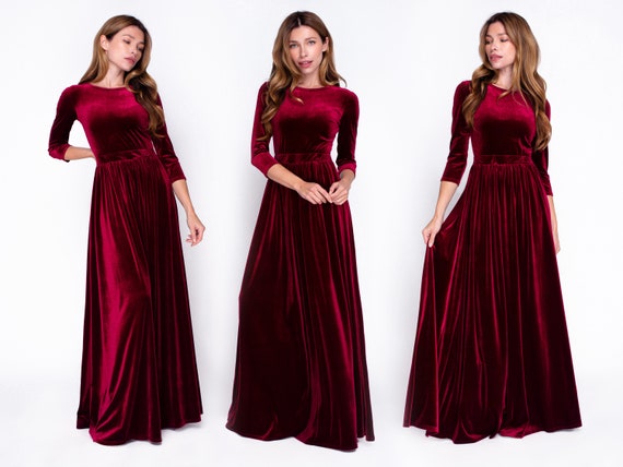 Velvet Dress for Women V-Neck Ruffle Package Hip Skirt Elegant Fishtail  Slim Dress Evening Dress Womens Velvet Dress - Walmart.com