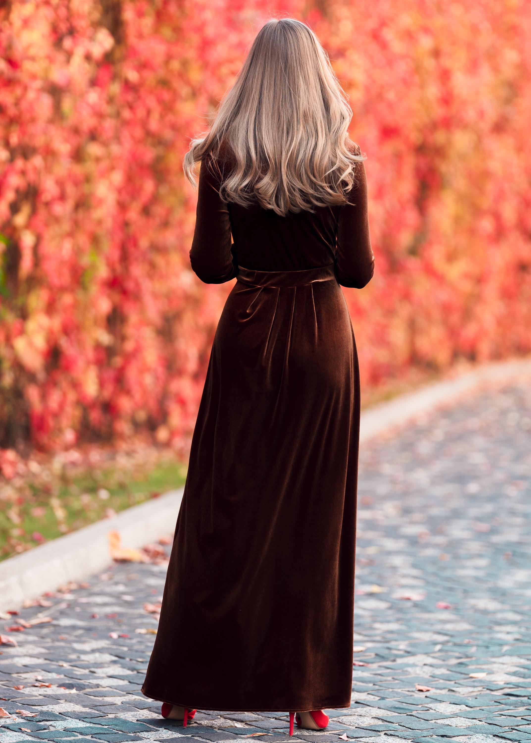 boohoo brown velvet dress Brown Velvet Dress - Bridesmaid Dress