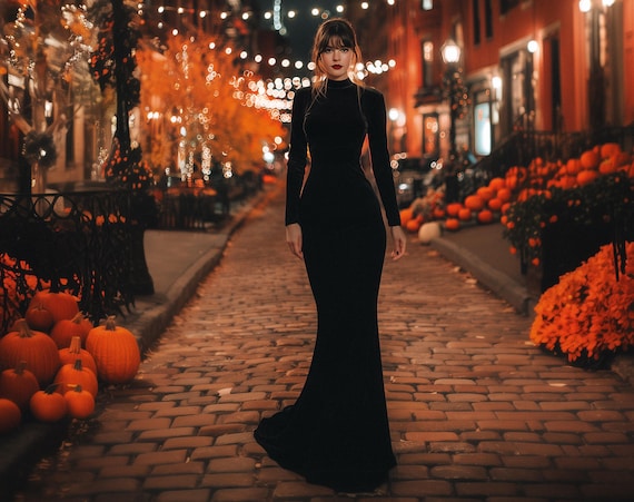 green emerald velvet dress Amazon.com: Black Day Of The Dead Couture Dress For Women - Plus XXL  (18-20) - Spooky & Elegant Outfit, Perfect For Halloween, Costume Parties &  Themed Events main image 0