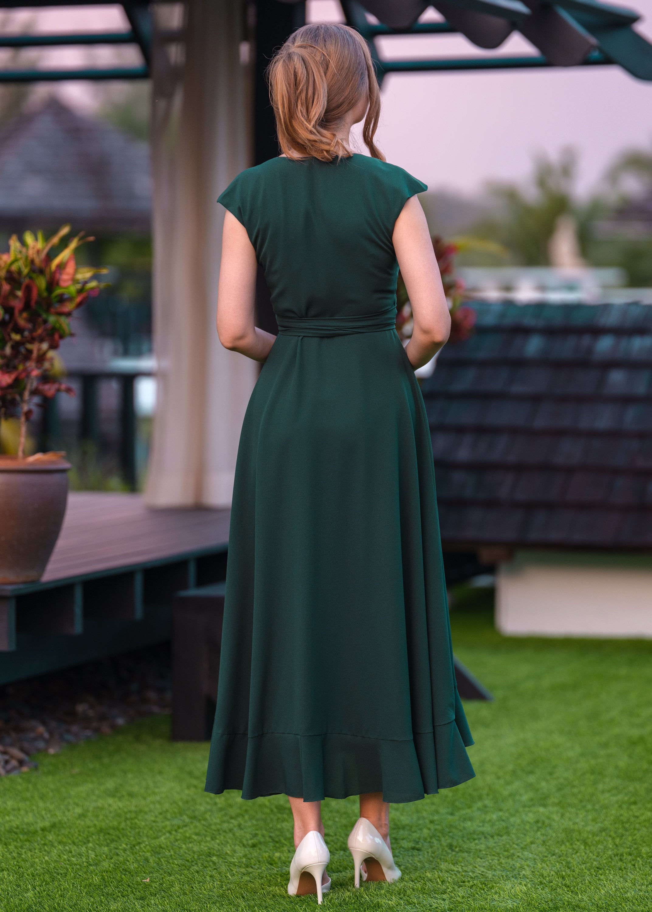 Dark Green Chiffon Bridesmaid Dress, Wedding Guest Dress, Bridesmaids Dress,  Chiffon Long Wrap Dress, Evening Dress, Formal Chiffon Dress - Etsy