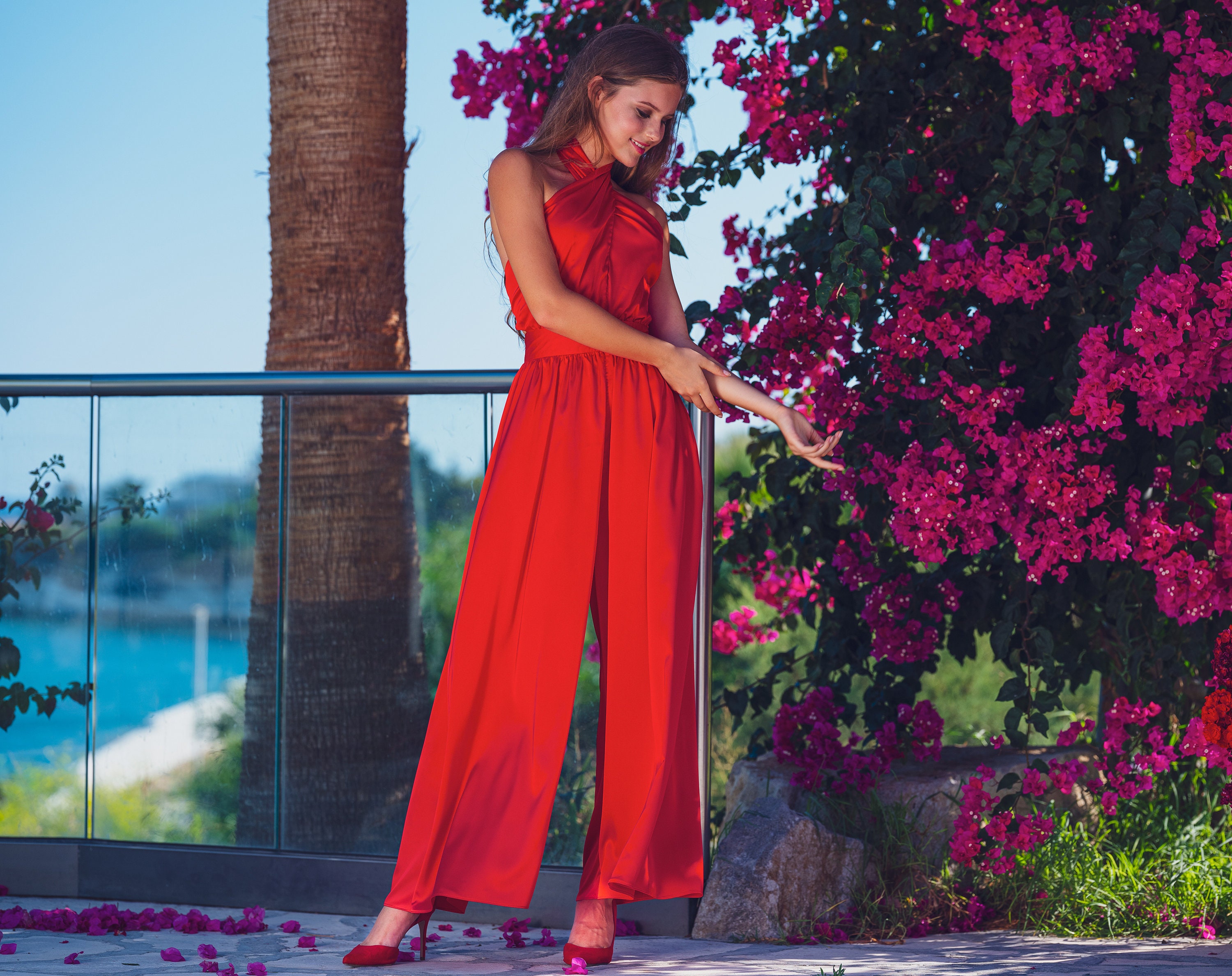 Red shop jumper pants