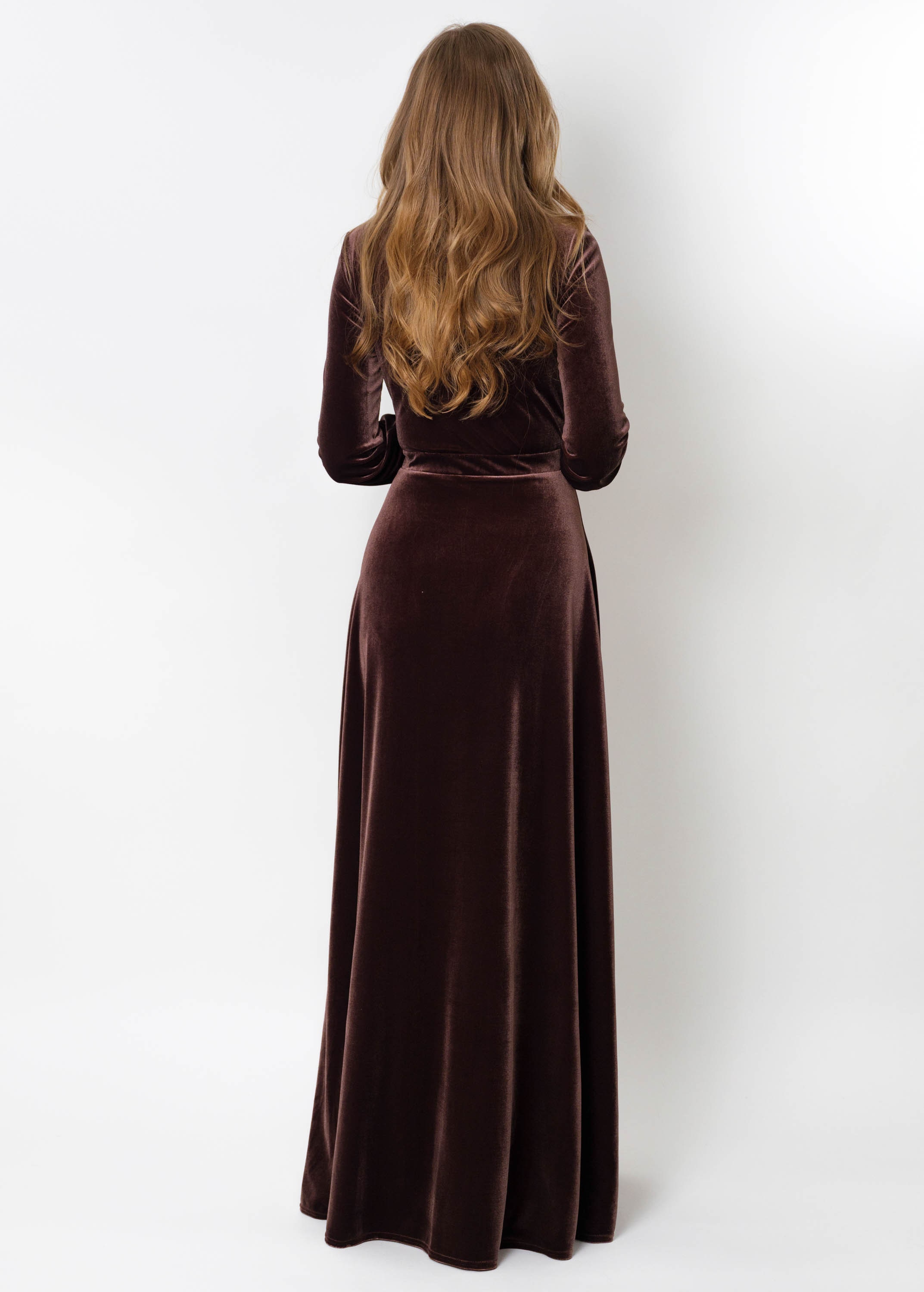 Bronze top velvet dress