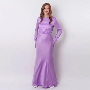 lilac bridesmaid dresses modest Modest Lilac Bridesmaid Dress