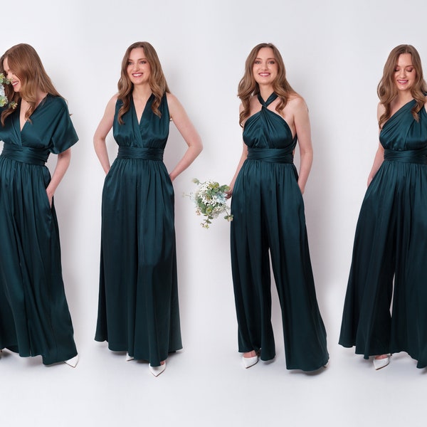 The Bell Sleeve Jumpsuit - Darkteal main image 0