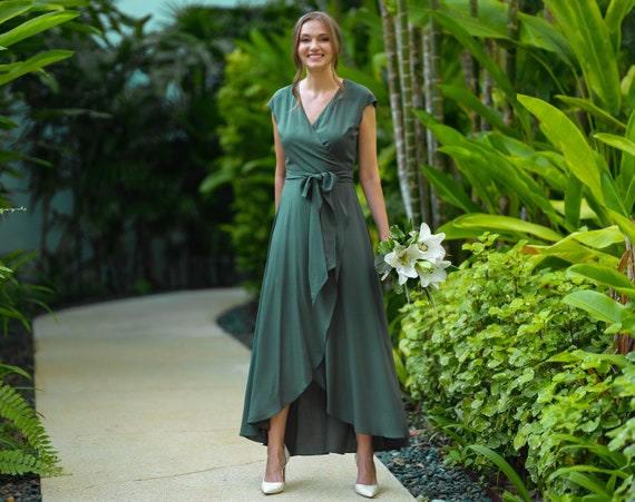 thumbnail image 2 of Women's Plus Size Wrap Maxi Dress - Long Sleeve Wedding Guest & Casual Dress 2 of 10