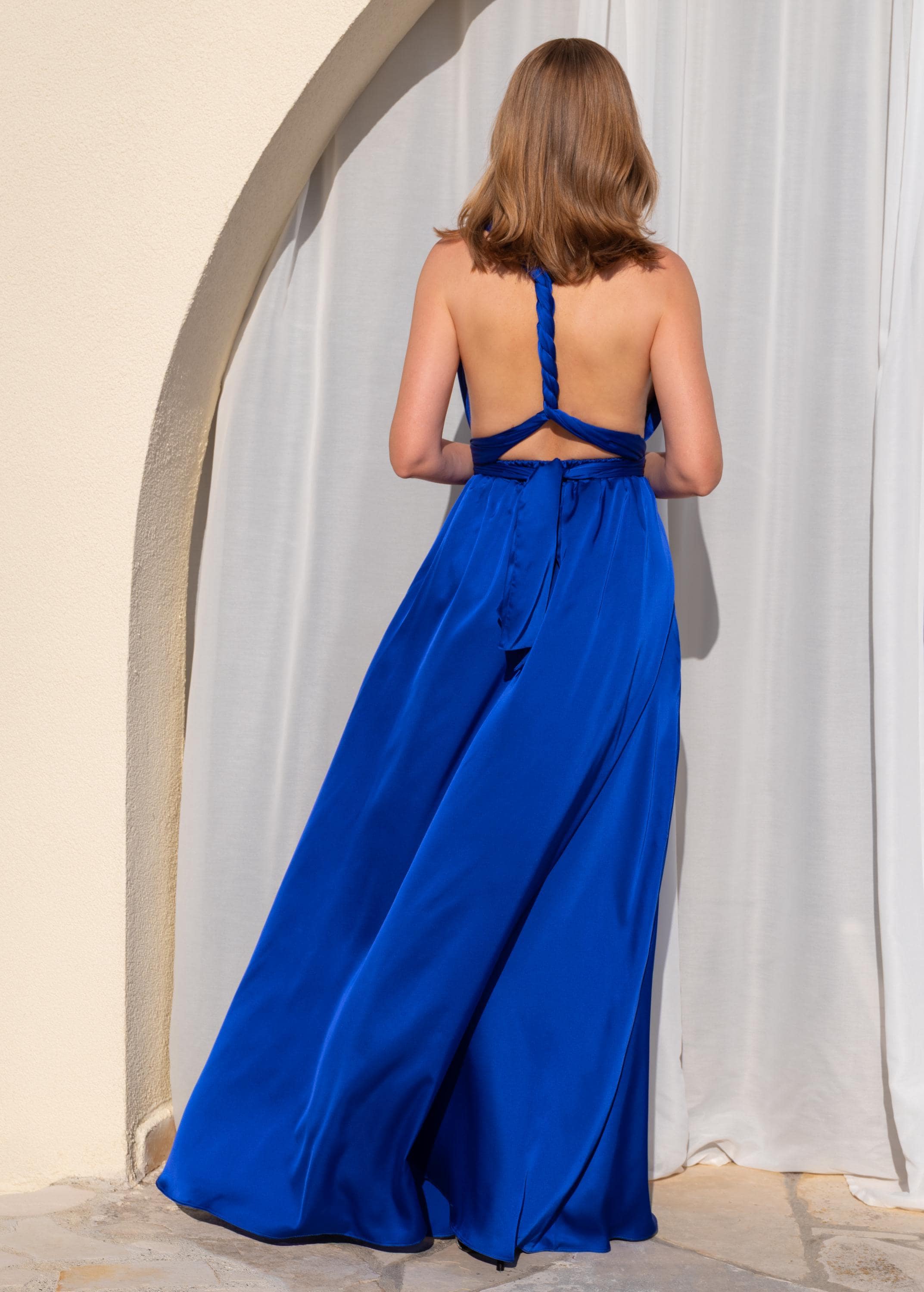 modern style bridesmaid dresses Modest One-shoudler Sleeveless Navy Blue Mermaid Long Bridesmaid Dress –  SposaBridal