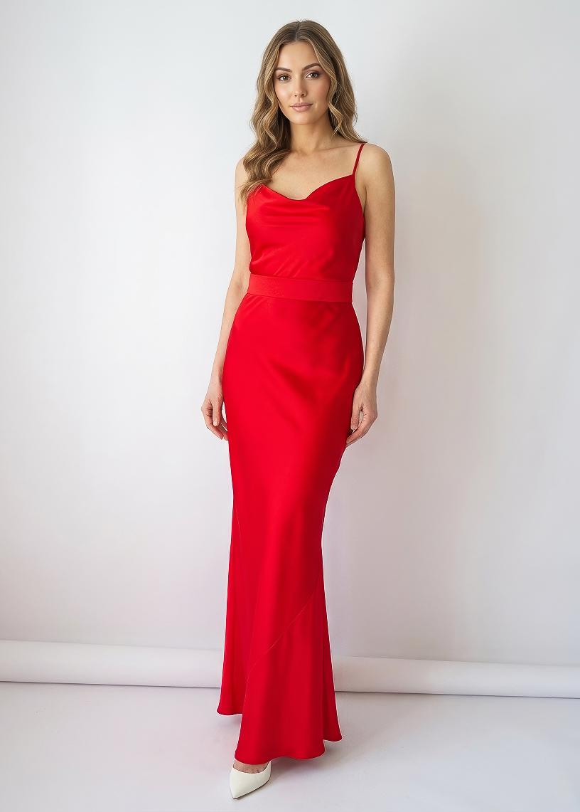 red silk prom dress Jessica Angel 833 Long Velvet Fitted Formal Enjoy our complimentary custom Simple Red Satin V-neck A-line