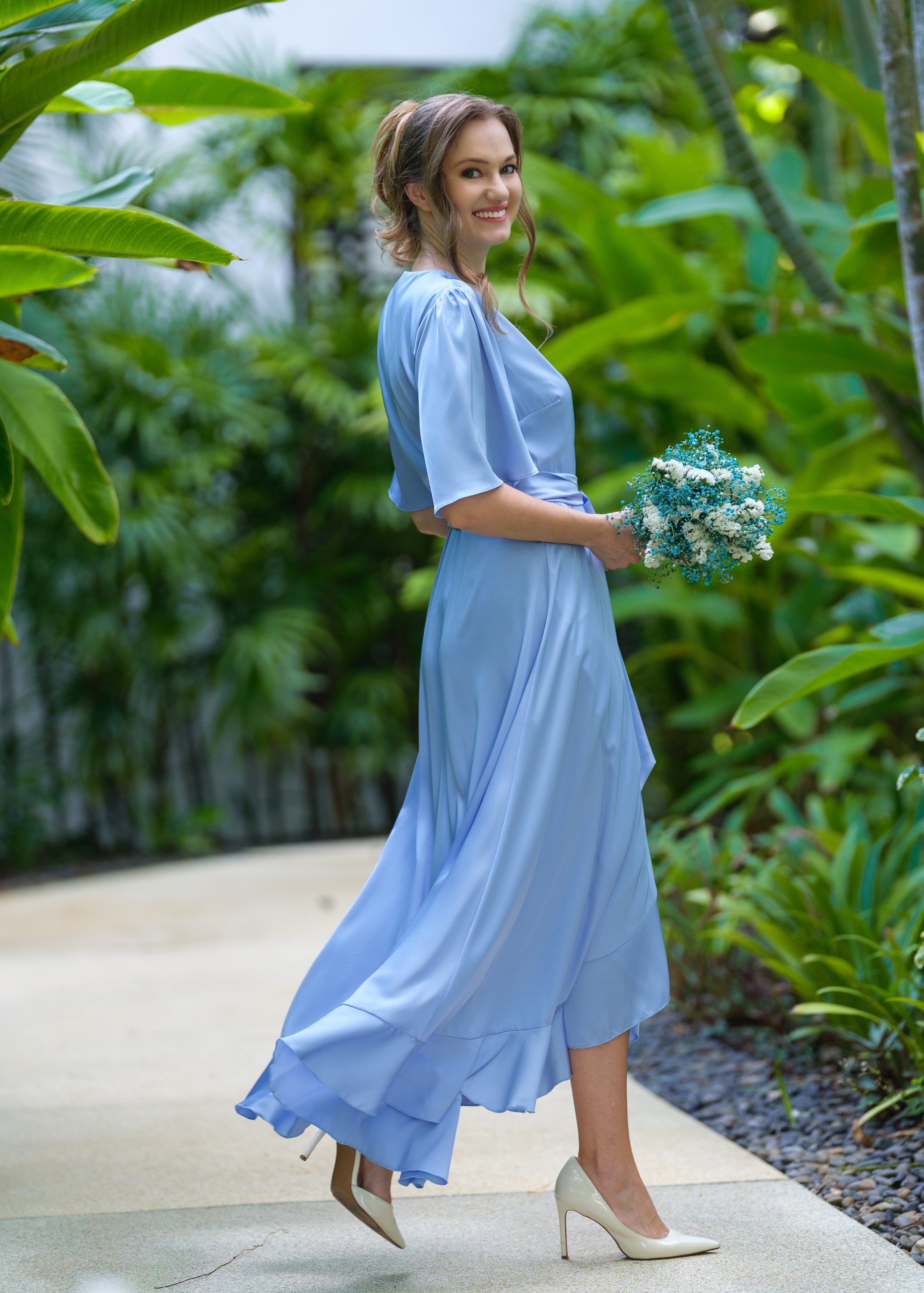 dress wedding evening High Neck White Crepe Wedding Dress Fit & Flare Mermaid Boning Made to Order L Lauren by Grace Loves Lace