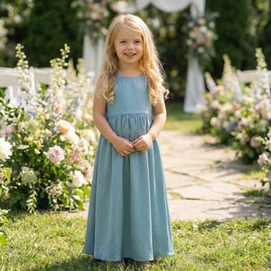 Dusty Blue Junior Bridesmaids Dress - Etsy Dusty Blue Junior Bridesmaids Dress - Etsy