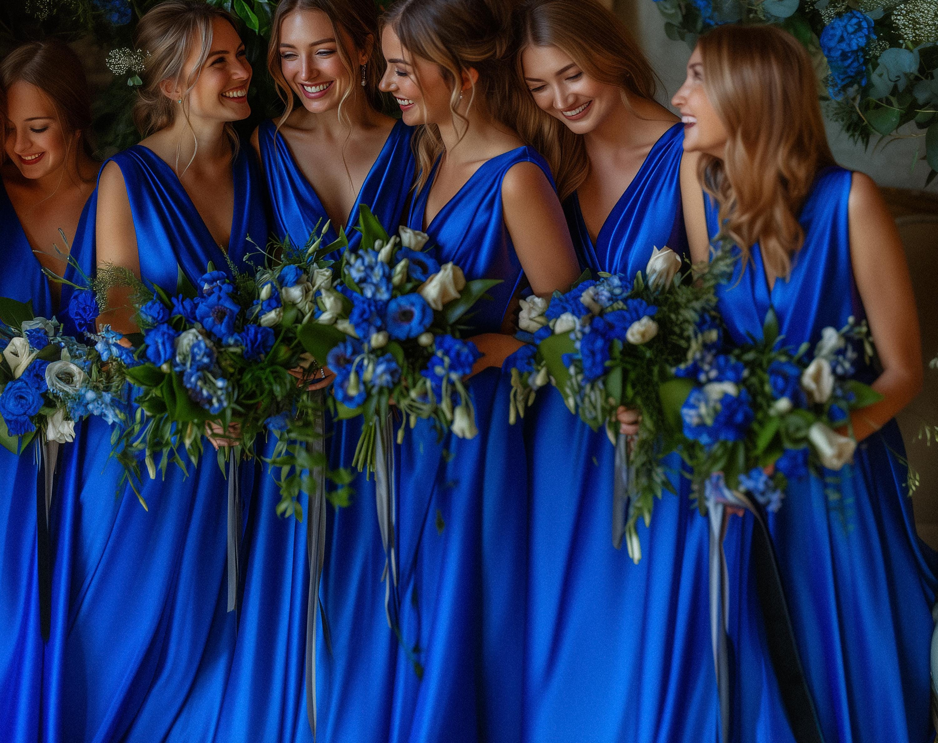 Infinity Dress | Bridesmaids Dress | Bridesmaids Jumpsuit | Silk Royal Blue Dress | Wedding Guest Dress | Multiway Dress