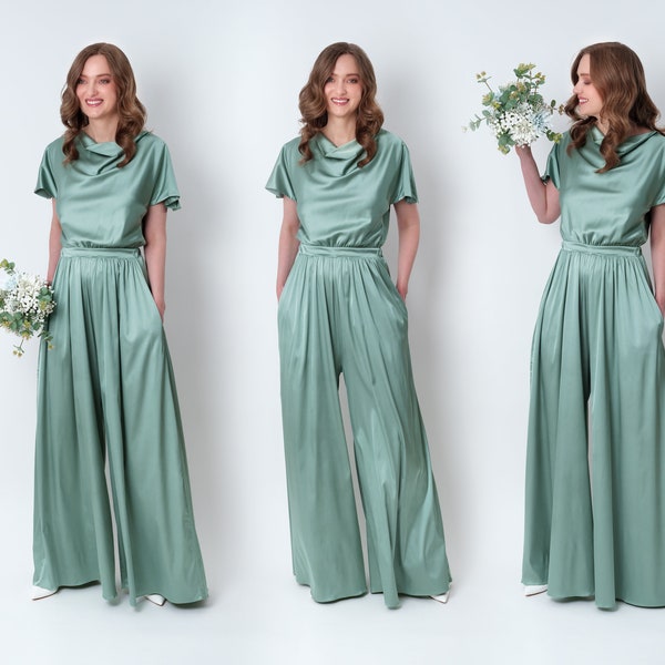 Sage Green Wedding Jumpsuit Etsy