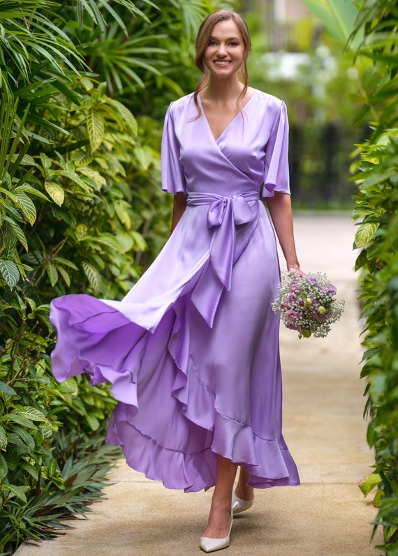 Robe En Soie Violette Ali Ro – Taille 2 – Avec Poches – Style Fourreau – Occasion Très Bon état