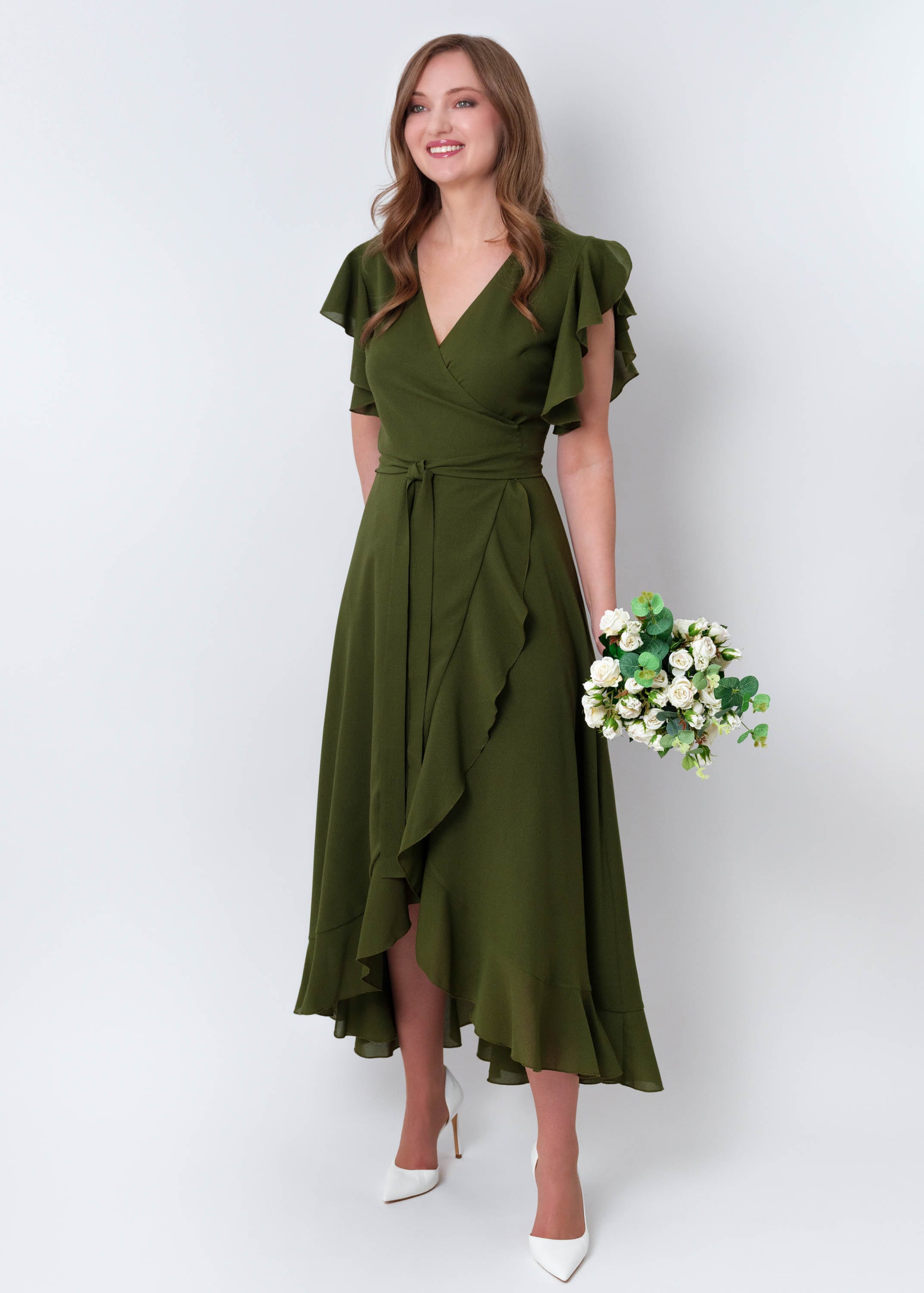 prom dresses elegant Elegant Prom Dress With Slit Lined In Faux Feathers_LD CH061