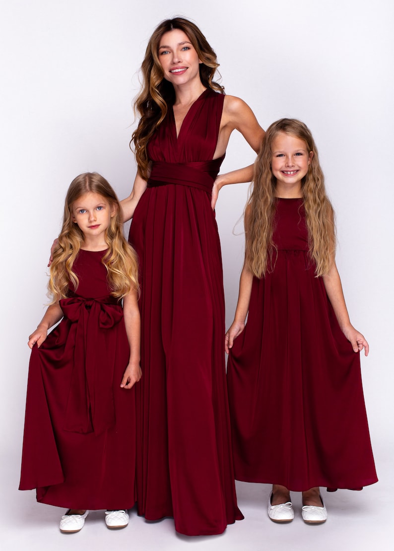 Silk flower girl dress, Mother and Daughter dresses, dress for girl image 9