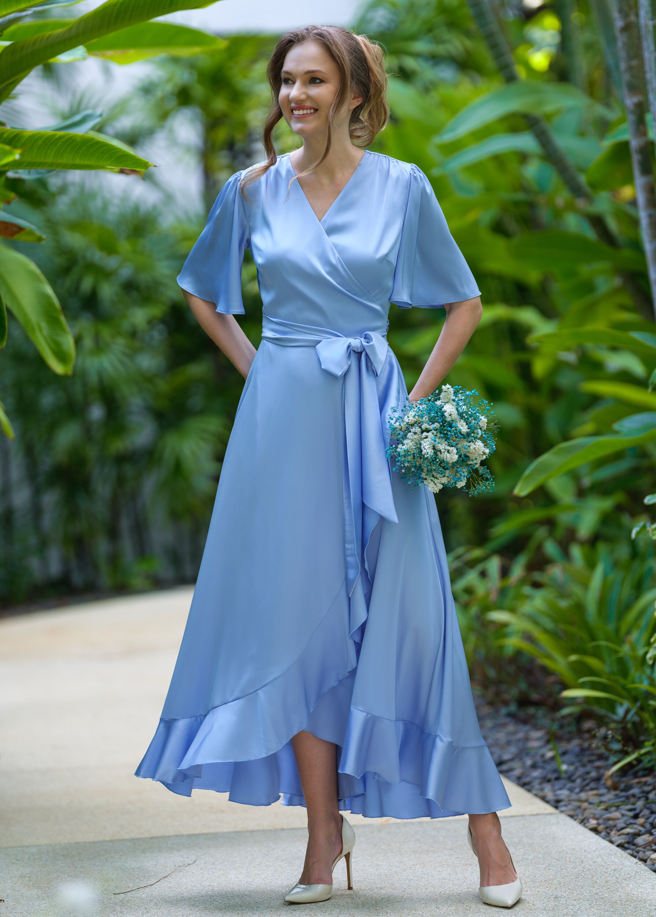 blue formal dress plus size Navy Blue A-line Sweep Train Spaghetti Straps Plus Size Long Prom Dress