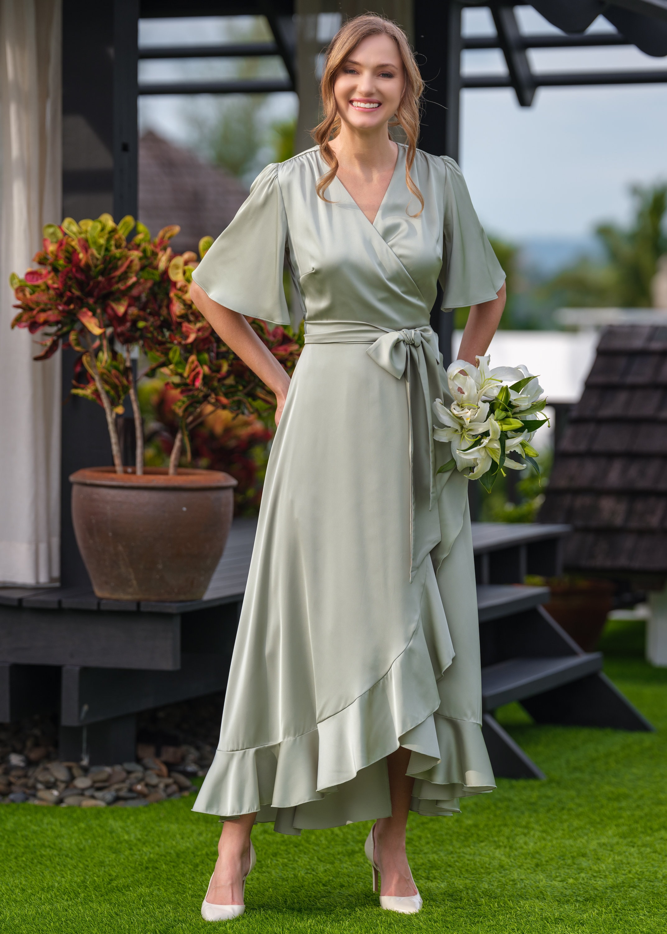 Silk Dress in Moss Green, Wrap Dress, Bridesmaid Dress, Wedding Guest Dress, Women Dress, Maxi Dress, Evening Dress, Bridesmaid Gift - Etsy Silk Dress in Moss Green, Wrap Dress, Bridesmaid Dress, Wedding Guest Dress, Women Dress, Maxi Dress, Evening Dress, Bridesmaid Gift - Etsy