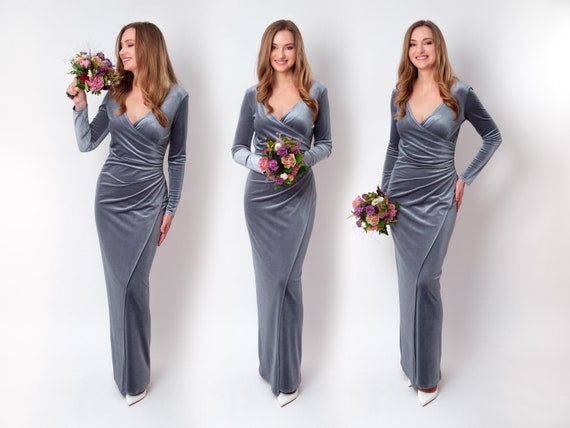 Velvet wrap bodycon dress sale