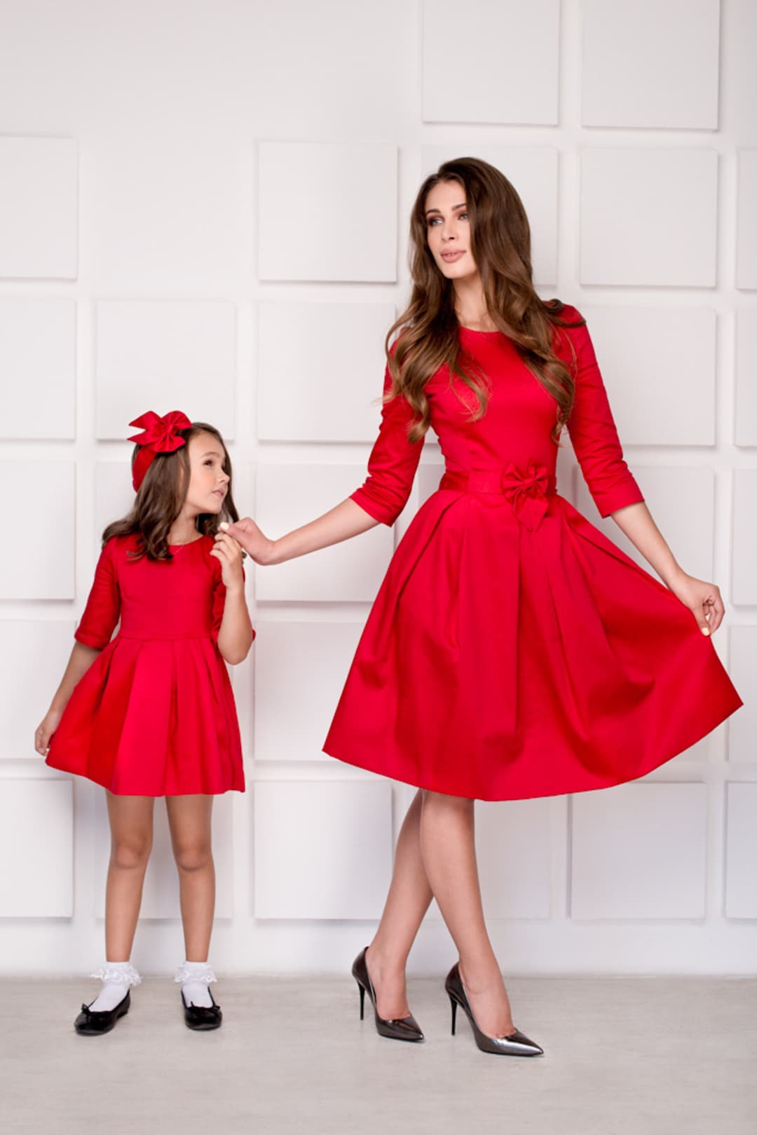 put on your red dress mama Mommy and Me Red Cotton Dresses, Mother and Daughter Dresses, Photoshoot  Dress for Mother and Daughter, Dresses for Girls