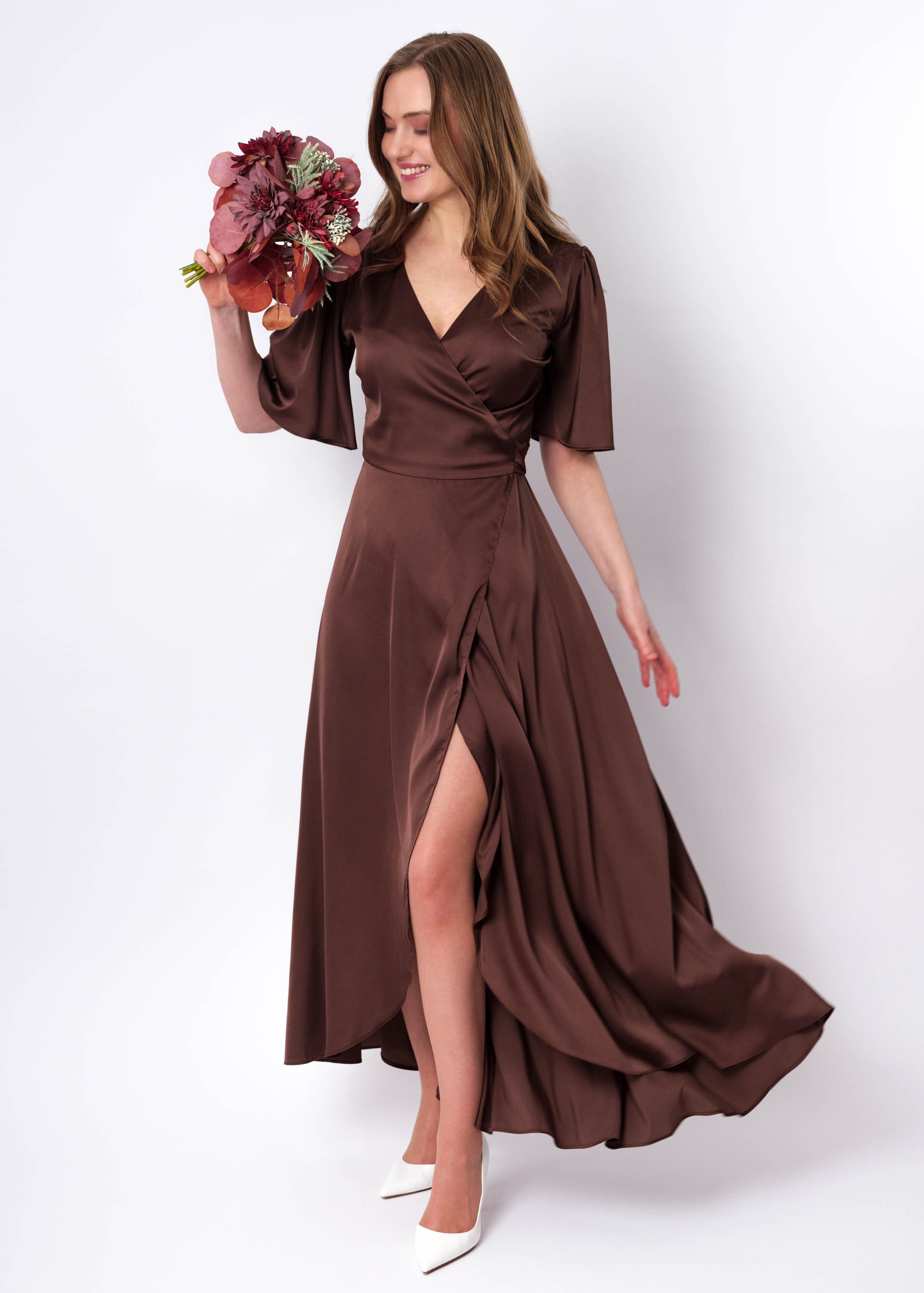 Taylor Tube Maxi Dress ~ Chocolate Luxe Satin – Show Me Your