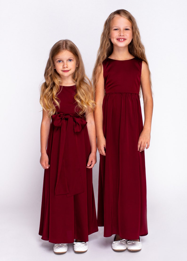 Silk flower girl dress, Mother and Daughter dresses, dress for girl image 5